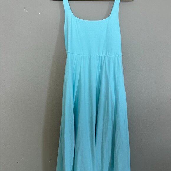 Beyond Yoga Featherweight At The Ready Capri Blue Square Neck Midi Dress - Picture 3 of 5